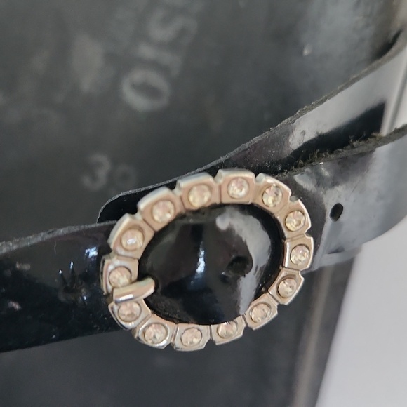 Sale 🔥 Mephisto Women's Black Pantent Leather Rhinestone Sandals Size 39 - Picture 5 of 8